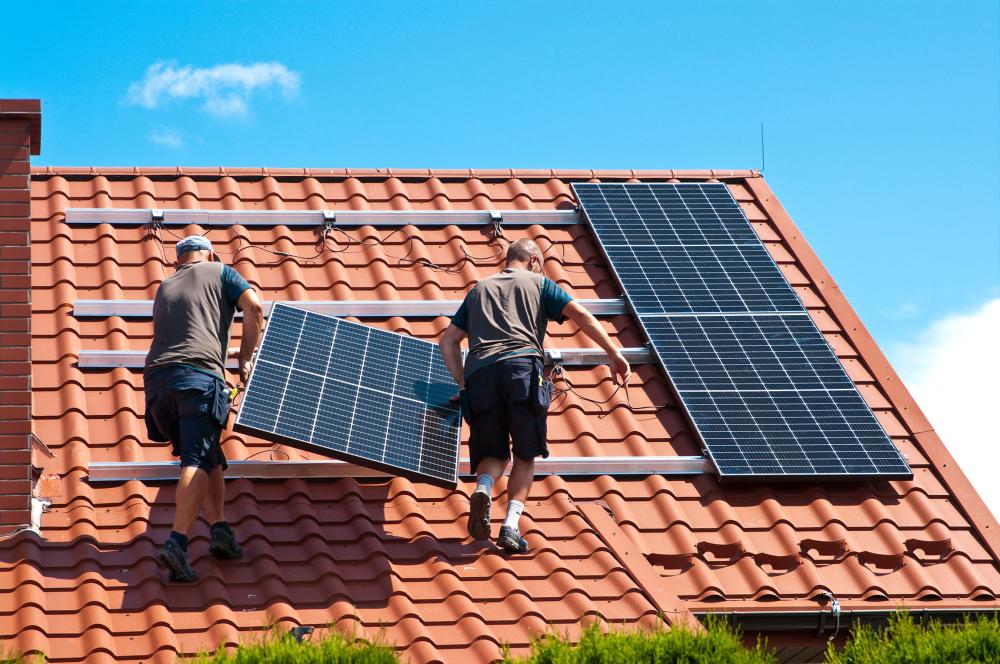 Panneaux solaires près de Saint-Laurent-de-Chamousset